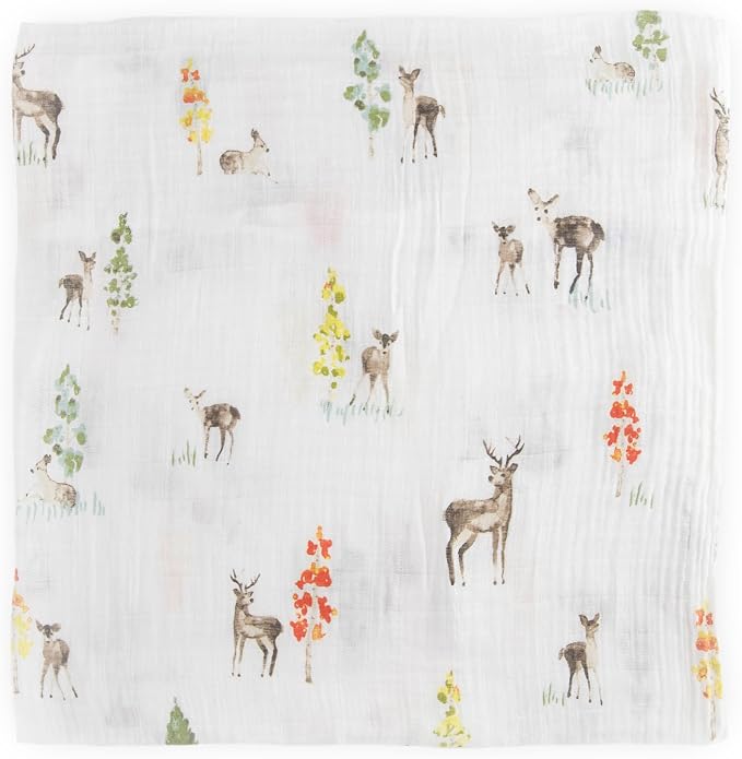 Little Unicorn Muslin Swaddle Blanket for Newborns & Infants | Soft & Breathable Fabric | Set of 3 Baby Blankets for Swaddling, Nursing, Shower Gifts (Oh Deer)