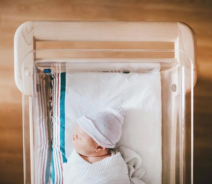 PILL THING Baby Hospital Receiving Swaddle Blankets for Newborn Babies - Original Baby Footprint Design Breathable 100% Cotton - Durable Hospital Quality - Generous Size- (Striped, Pack of 10)