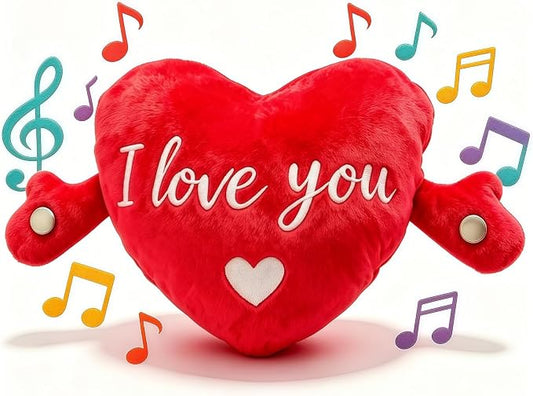 Baby Musical Sensory Toy,nteractive Musical Plush Toy with Sounds，Sensory Activity Learning Educational Kid Toy,Fun Christmas and Birthday Gifts Suitable for Multiplayer Interaction (Heart)