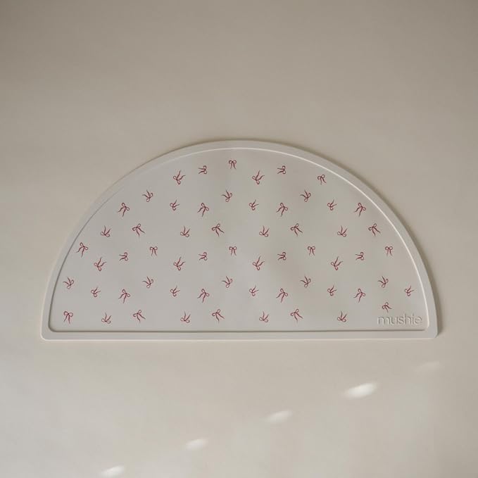 mushie Silicone Placemat for Kids | BPA-Free Non-Slip Design (Bows)