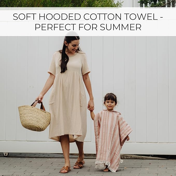 ZICOTO Stylish Hooded Beach Towel for Kids - Extra Soft and Fast Drying Poncho for Toddlers 1-3 Years is Made of Premium Cotton - Perfect Baby Cover Up for Beach Days or Pool and Bath Time Adventures