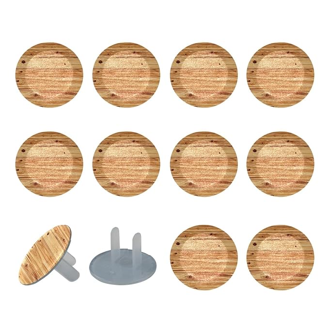 Outlet Covers, Child Safe, Easy Install, Pine Flooring Boards Texture (3)