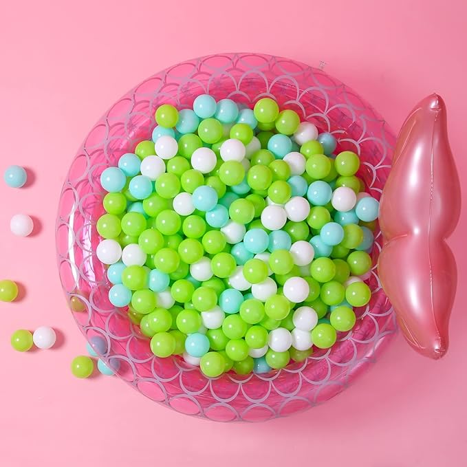 GOGOSO Ball Pit Balls for Toddlers, Green Balls for Ball Pool Birhtday Party Girls Kids with Storage Bag, 2.17inches 100pcs