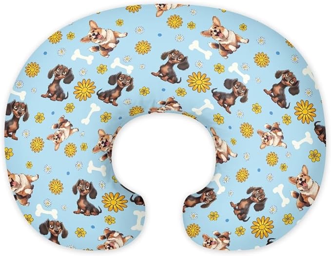 Puppy Nursing Pillow Cover Breast Feeding Pillow Covers 1 Pack for Breastfeeding Pillow Soft and Cozy Fits Snug On Infant Breastfeeding Pillow Slipcover Cover Only