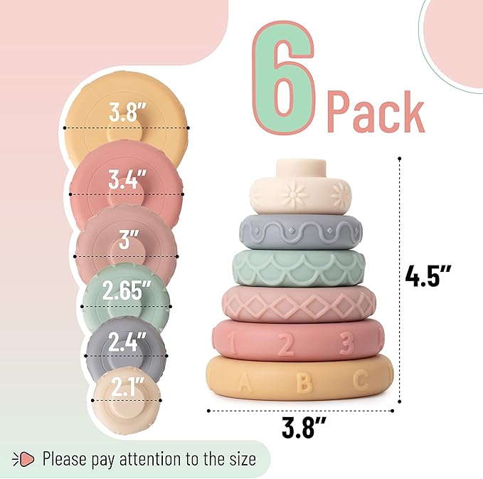 Mr. Pen- Stacking Rings Toy, 6 pcs, Stacking Toys, Stacking Rings, Baby Stacking Toys, Stacking Ring Baby Toy (Pack of 2)