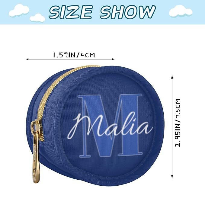 Custom Navy Blue Pacifier Holder Case for Diaper Bag Personalized Portable Travel Pacifier Storage Case with Clip Newborn Baby Pouch for Baby Boys Girls Purse Outdoor