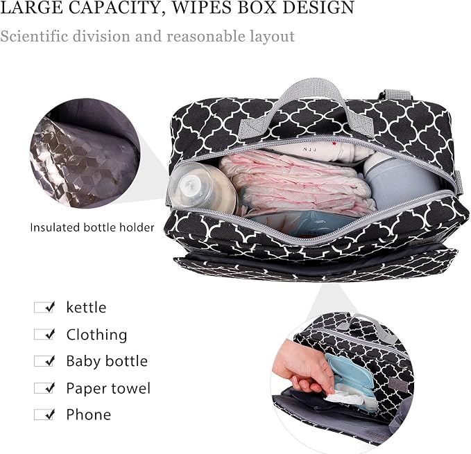 SONARIN Pram Buggy Bag Organiser & Stroller Organiser,Large Stroller Storage with Deep Cup Holder,2 x Pram Hooks,Shoulder Strap Used as Carry-On Handbag,Universal Fit All Buggy Models(Black)