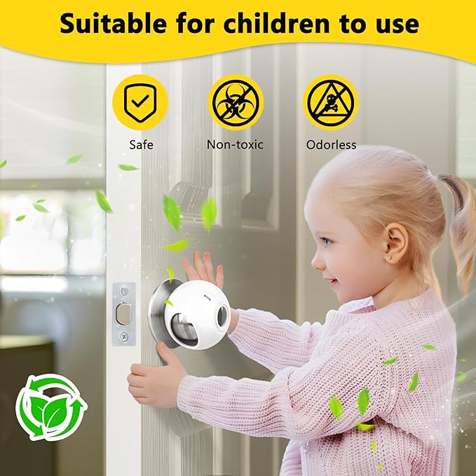 Large Size Door Knob Safety Cover for Kids (4 Pack) Child Proof Door Knob Covers Keep Kids from Opening Doors Baby Proof Door Knob Covers Fit Big Diameter Door Knob - Garage Bathroom Front Door Pantry