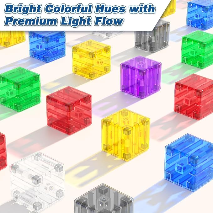 Apluses Magnetic Building Blocks - Transparent Magnetic Cubes, STEM Magnet Toddler Boys Toys for Kids Age 3-5, Travel Sensory Autism Preschool Montessori Toys for 3+ Year Old, Birthday Girls Gifts