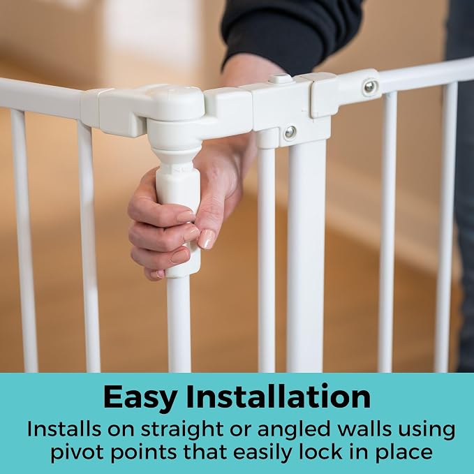 Toddleroo by North States - 6-Bar Extension for Deluxe Décor Gate: 15 Inch Baby Gate Extension - Add Up to 6 Extenders - White