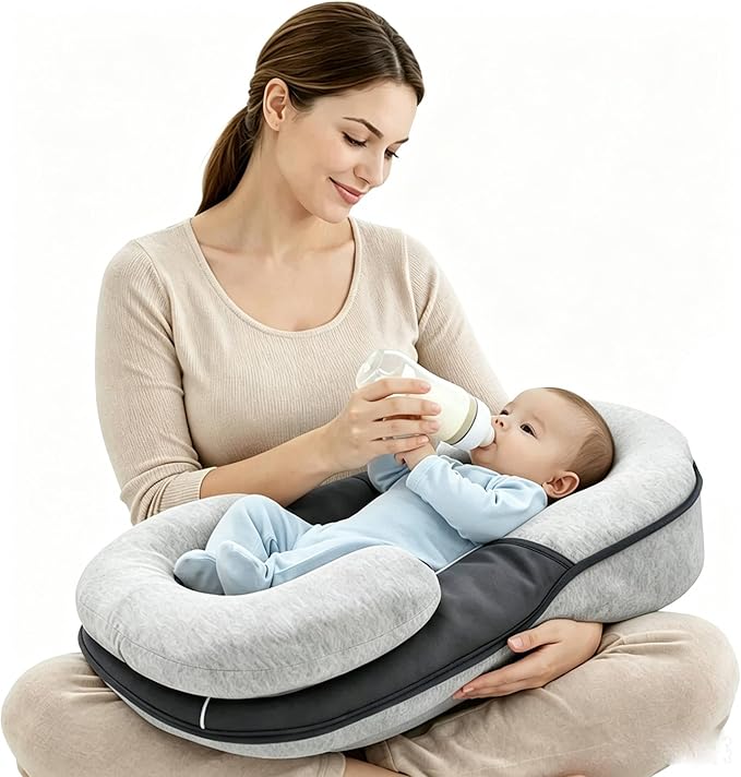 Baby Lounger Feeding Pillow, Breastfeeding Reflux Pillow for Reducing Spit-Up