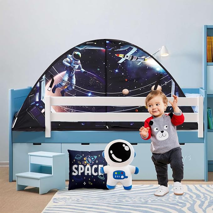 Kid Bed Tent -Twin Play Tent Dream Playhouse for Bedroom Decor Indoor Games Twin Size Bed Canopy by CRAWLBO
