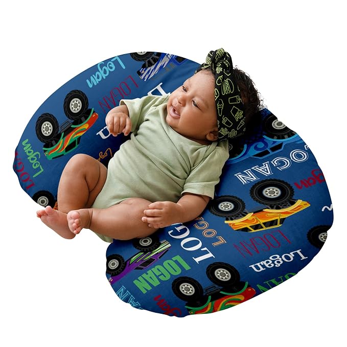 Dyoart Baby Nursing Pillow Cover,Personalized Name,Ultra Soft Snug Fits On Infant,Breastfeeding Pillow Slipcover for Bottle Feeding,Custom Gift for Boys Girls(one Size)