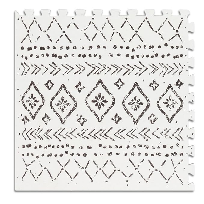 Lillefolk Baby Play Mat for Floor – 6x6ft Boho | Soft Non Toxic Premium EVA Foam Tiles for Tummy Time, Crawling & Playroom – Waterproof Interlocking Floor Mat for Babies & Toddlers (9 Tiles)
