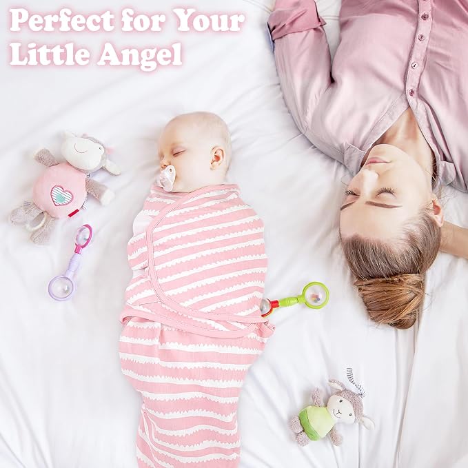 Organic Zipper Swaddle Sleep Sacks – 3-Pack Swaddles for Newborns 0-3 Months, Adjustable & Breathable Infant Sleep Sack, Easy Diaper Change Swaddling Blanket for Baby Girls & Boys