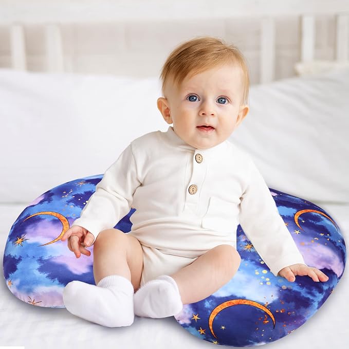 DILIMI Nursing Pillow Cover Stretchy Removable Cover for Breastfeeding Pillows, Ultra Soft Comfortable Slipcover for Baby Girl and Boy, Moon