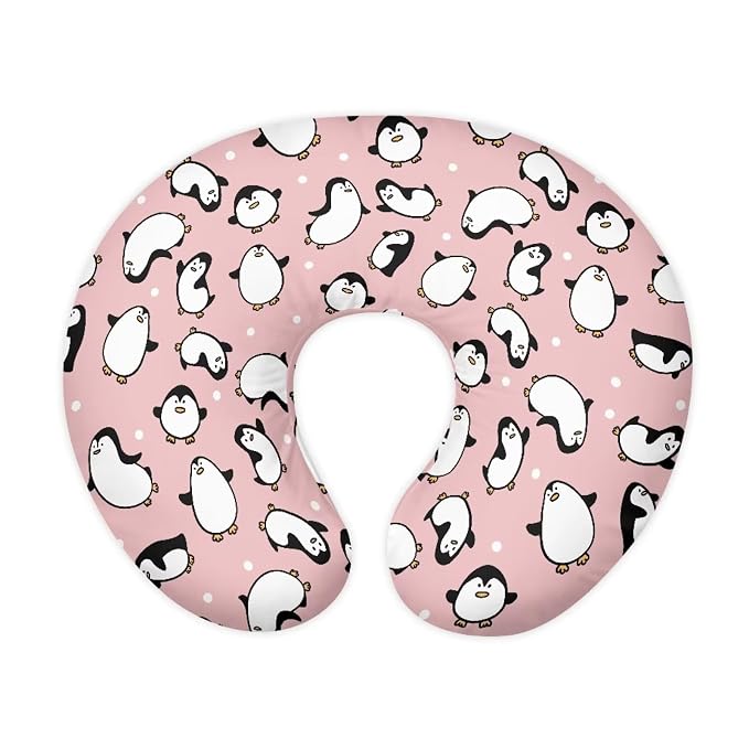 Penguin Removable Nursing Pillow Cover Dustproof Comfortable Fabric Nursing Essentials Cover Case for Bottle and Breastfeeding Boys Girls