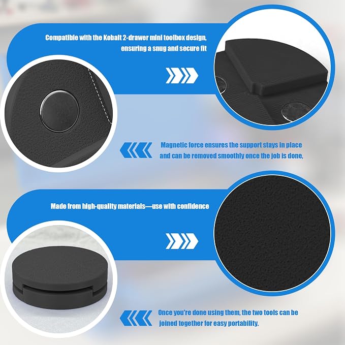 2 PCS Magnetic Lid Lock Set for 2-Drawer Mini Toolboxes, Secures Lid & Prevents Tipping, Mini Toolbox Accessories (Balck)