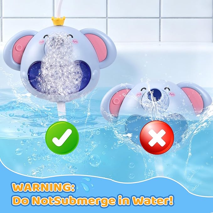 Bath Toys Light Up Baby Bath Toys for Kids Ages 1-3 4-8 Bath Bubble Machine 2 in 1 with Baby Shower Head Toddler Bath Toys with Colourful RGB Light
