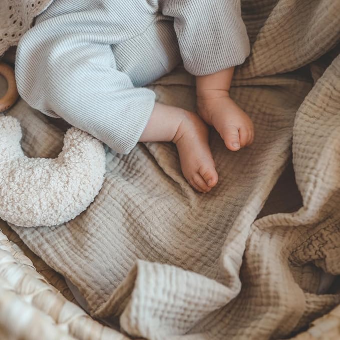 Muslin Swaddle Blankets, Swaddle Blanket for Baby Girls and Boys, Baby Essentials, Suitable for Neutral Newborns and Crib Essentials, Large 40 x 36 inches (Brick)