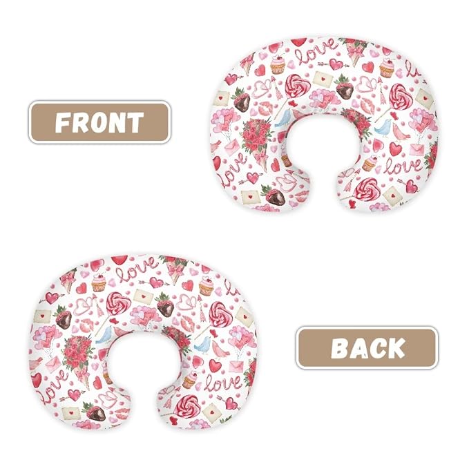 Love Lollipops Nursing Pillow Cover Breast Feeding Pillow Support Positioner Lounger Slipcover for Baby Boy Girl Newborn Infant