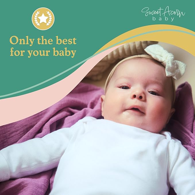 Muslin Swaddle Blanket ??Soft Cotton Muslin Baby Blanket for Newborns, Infants, and Toddlers, All-Season Comfort Baby Essential - White