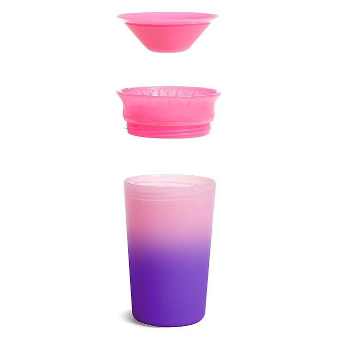Munchkin® Miracle® 360 Sippy Cup for Toddlers, Color Changes with Cold Drinks, 9 Ounce, Pink