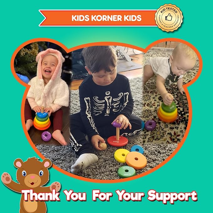 Baby Toys Wooden Stacking Rings - Bilingual Educational Toys for 2 Year Old | Learn Rainbow Colors in English & Spanish | Wood Building Blocks with Toddler Games Learning Activities Ebook