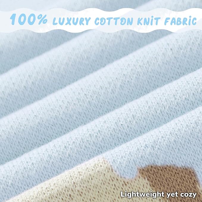 Receiving Baby Blanket,100% Luxury Cotton Knit Baby Blanket,Lightweight Cozy Neutral Swaddling Blanket for Newborns,Boys & Girls,Infant and Toddler
