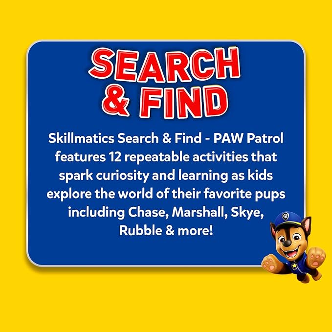 Skillmatics Search and Find PAW Patrol Educational Game - Reusable Preschool Learning Activities, Perfect for Toddlers & Kids Who Love Toys, Art & Crafts, Gifts for Boys & Girls Ages 3, 4, 5, 6