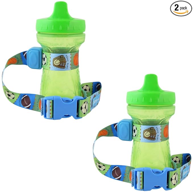 PBnJ Baby SippyPal Sippy Cup Holder Strap Leash Tether (Sports 2-Pack)