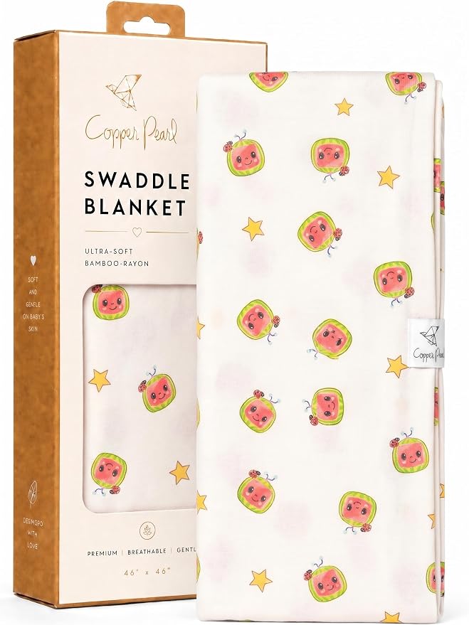 Copper Pearl Large Premium Knit Baby Swaddle Receiving Blanket 'CoComelon'