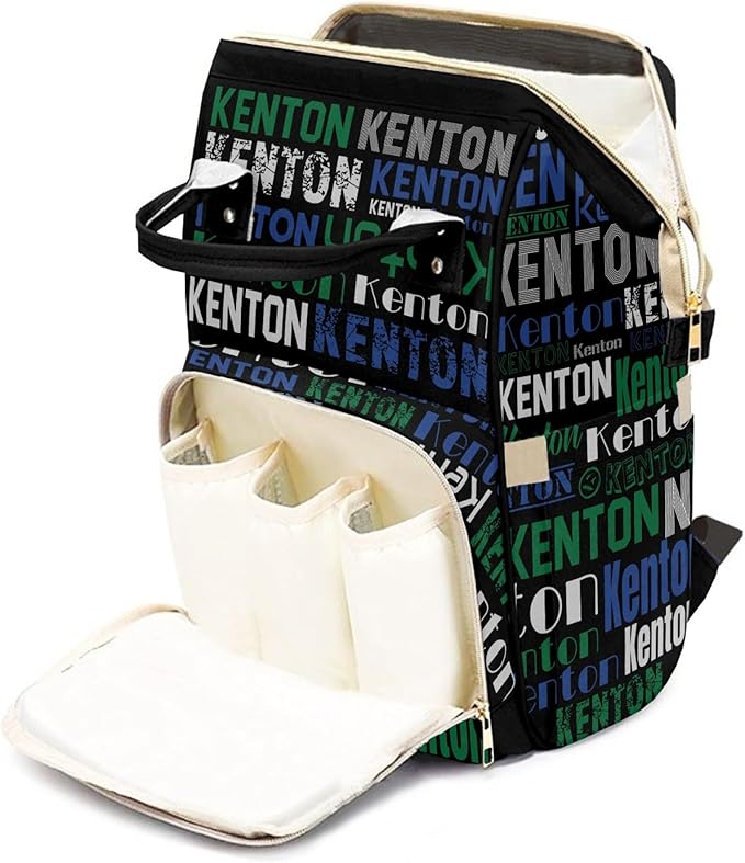 Custom Name Boy Baby Bags, Nylon Personalized Diaper Bag Backpack for Baby Boy Mom, Blue Green, Large Capacity, Waterproof, Multifunctional, Adjustable Shoulder Straps
