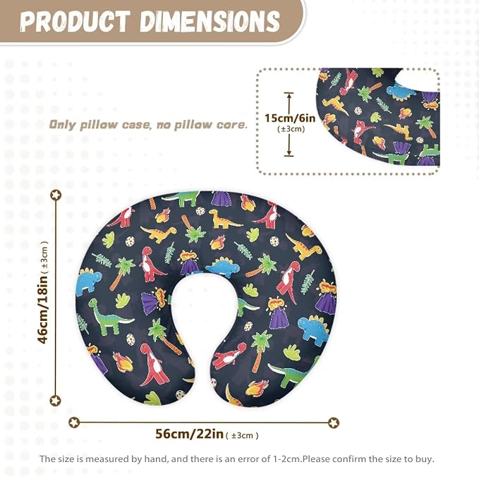 Dinosaur Tree Nursing Pillow Covers Slipcovers for Breastfeeding Moms, Ultra Soft Breathable Feeding Pillow Slipcover for Baby Boy Girl