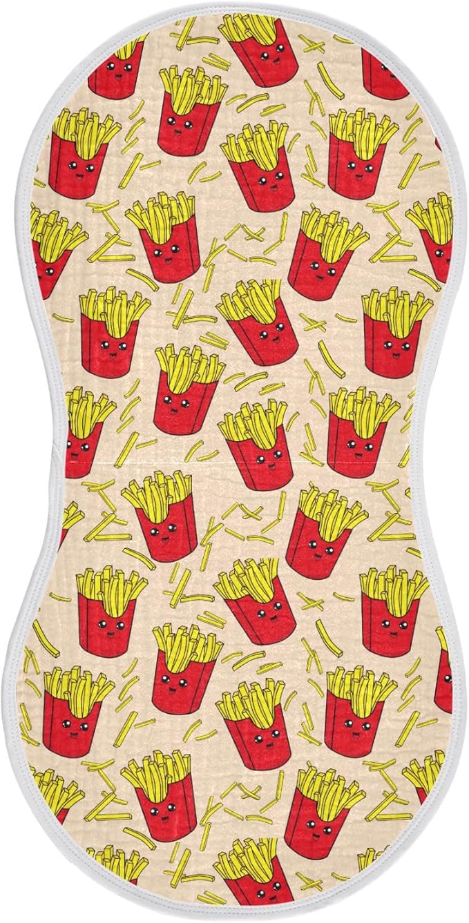 vvfelixl Colorful French Fries Burp Cloths for Baby Boy Girls Baby Washcloths Burp Rags 1 Pack
