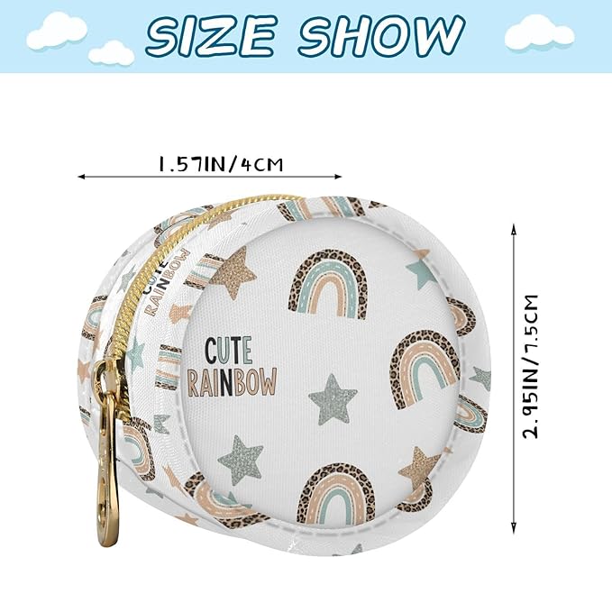 Rainbow White Star Pacifier Holder Case Newborn Pacifier Storage Pouch for Boys Girls Easy Attach to Diaper Bag Portable Baby Essentials Container