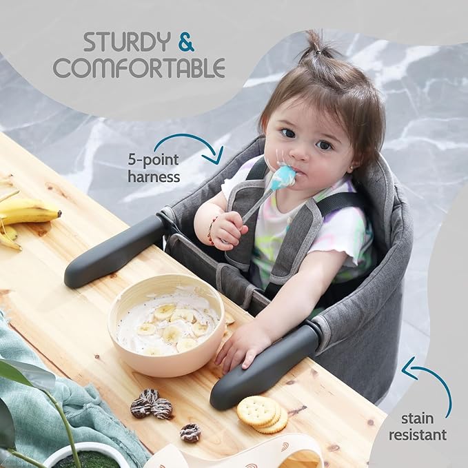 Hook On High Chair for Baby - Baby High Chair that Attaches to Table - Clip On High Chair to Table - Portable High Chair for Travel, Highchair for Baby Seat - Portable Baby Chair for Eating