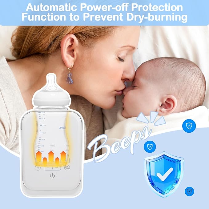 Bottle Warmer, Kisdream Baby Bottle Warmer for Breastmilk & Formula, 8-in-1 Calentador de Biberones with Timer & Night Light, Accurate Temp Control, Defrost, Steri-lizing, Heat Baby Food