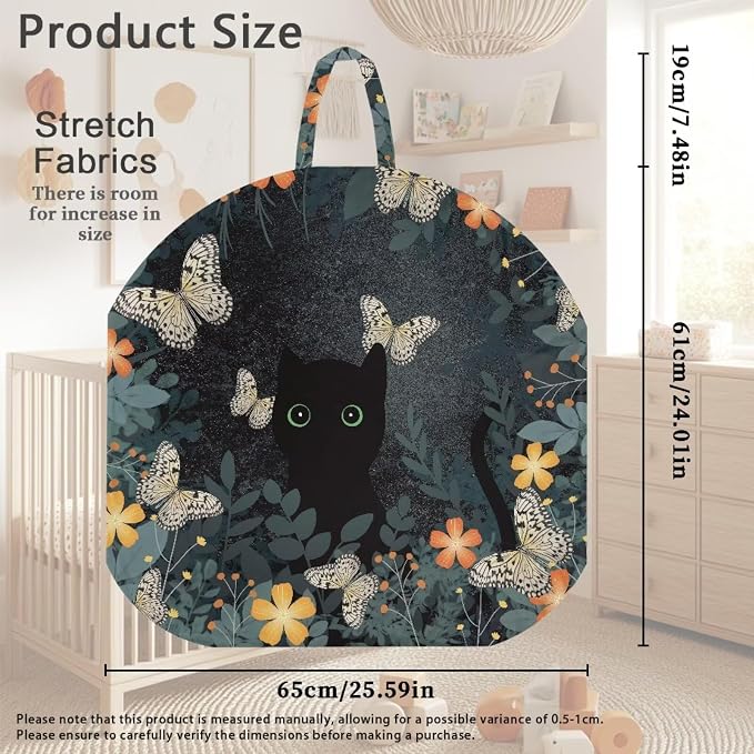 Cute Black Cat Nursing Pillow Cover for Breastfeeding Pillow Ultra Soft and Cozy Nursing Pillow Slipcovers,Nice Newborn Gift Best Choice for Mom or Baby Pillow Not Included