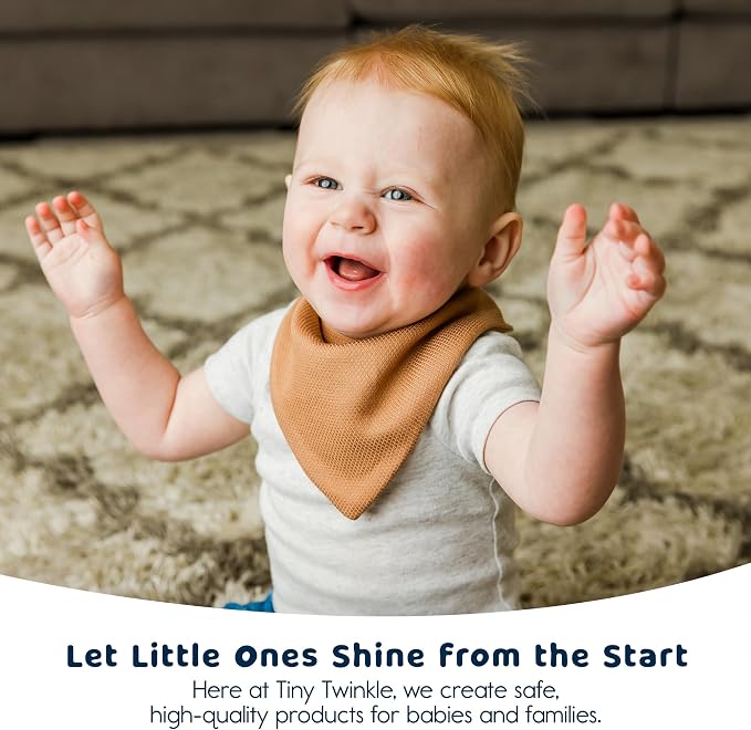 Tiny Twinkle Bandana Scarf Bibs - Water Resistant and Absorbent Drool and Teething Baby Bibs