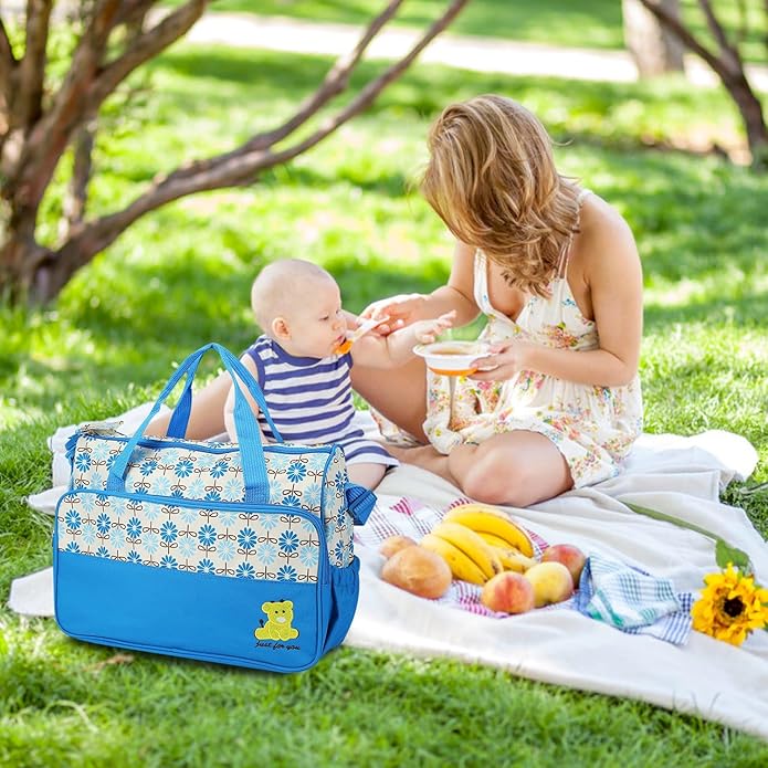 5-Pack Mummy Diaper Shoulder Bag Set w/Changing Pad ??Large Water-Resistant Nappy Bag with Insulated Pockets
