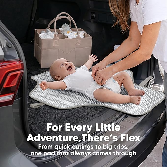 KeaBabies Portable Changing Pad for Baby, Travel ??26 x 21 Wipeable, Waterproof, Foldable Baby Diaper Changing Mat for Diaper Bag, Caddy, Car, Bed, Newborn, Compact Changer Mat Station (Sweet Pink)