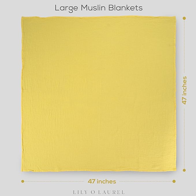 Muslin Swaddle Baby Blanket for Boys and Girls, 100% Cotton, Swaddles for Newborns, 47"x47", Soft Breathable Skin Friendly Warm ??Pack of 2