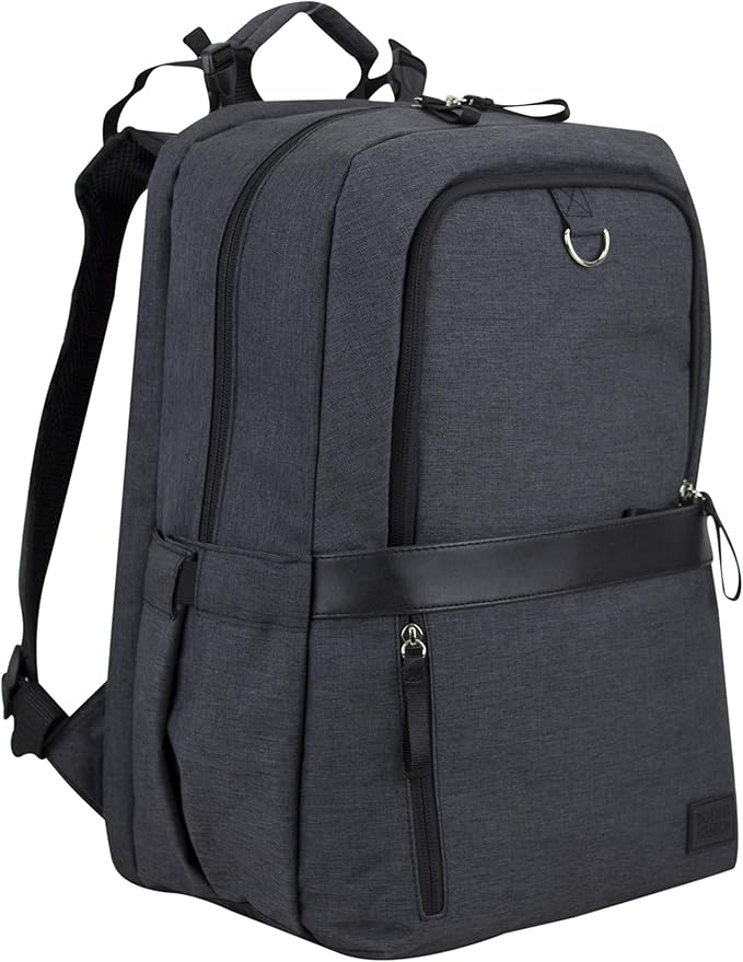 BODHI The Baby Athleisure Tech Diaper Bag Backpack with removable changing pad, Unisex, for Moms and Dads - Black Chambray