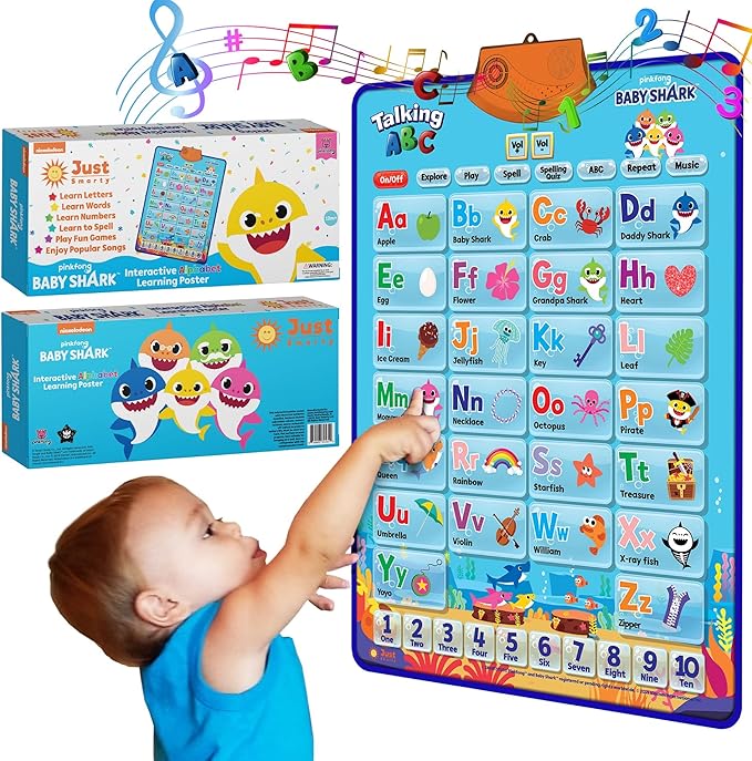 Baby Shark Alphabet & Number Learning Toys by Pinkfong, Educational Toddler Gift Set for Ages 1-3, Musical Mat, ABC Poster, Room Decor, Activities & Games, Baby Shark Toys for Boys & Girls Ages 2-4
