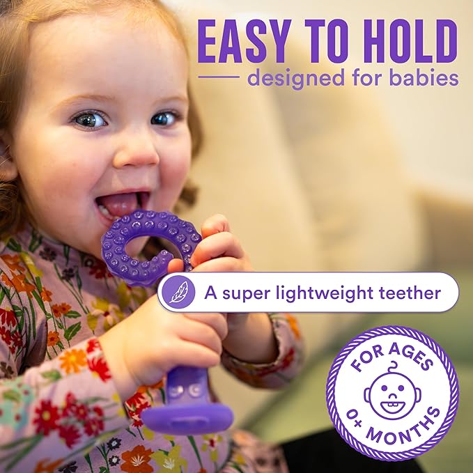 ??Made in USA Medical Grade Silicone Teether for Infants ??Multi-Stage Molar Relief & Interactive Parent-Finger Fit ??0-24 Months