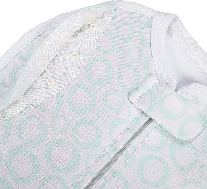Woombie Convertible Unvented Nursery Swaddling Blankets, Mint O's, 14-19 Pounds