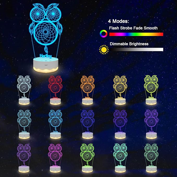 YuanDian Personalized Light up Dream Catcher Kits 3D Illusion LED Night Light with Remote 16 Changing Color Lights for Baby Kids Adults Boys Girls Women Bedroom Decor Gifts