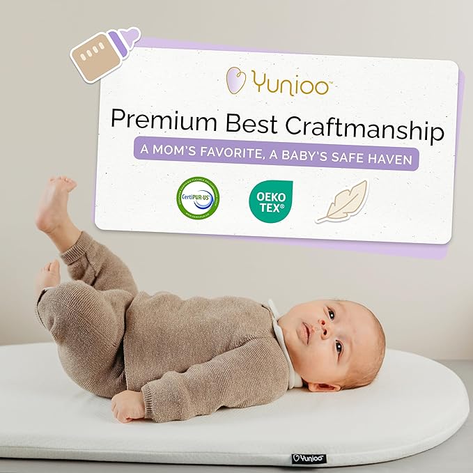 Yunioo Foldable Baby Changing Pad 31??x 16??- Waterproof & Ultra Soft Mattress for Diaper Changing Station - Portable Table Topper & Moses Basket Replacement - Easy to Clean