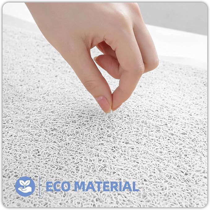 Upgraded Anti Slip Shower Mat for Inside Shower,Non Slip Bathtub Mat with Suction Cups,Shower Floor Mat,Scrubber Mats,Easy to Clean,Quick Dry,Easy Drainage,Loofah Bath Mat for Tub,White,17''x32''